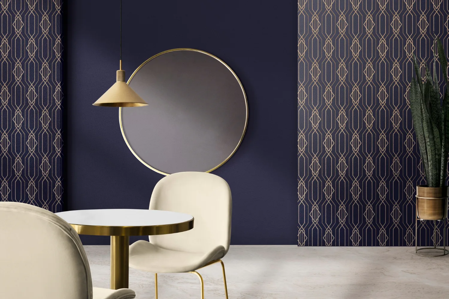 Art deco wallpaper pattern installation