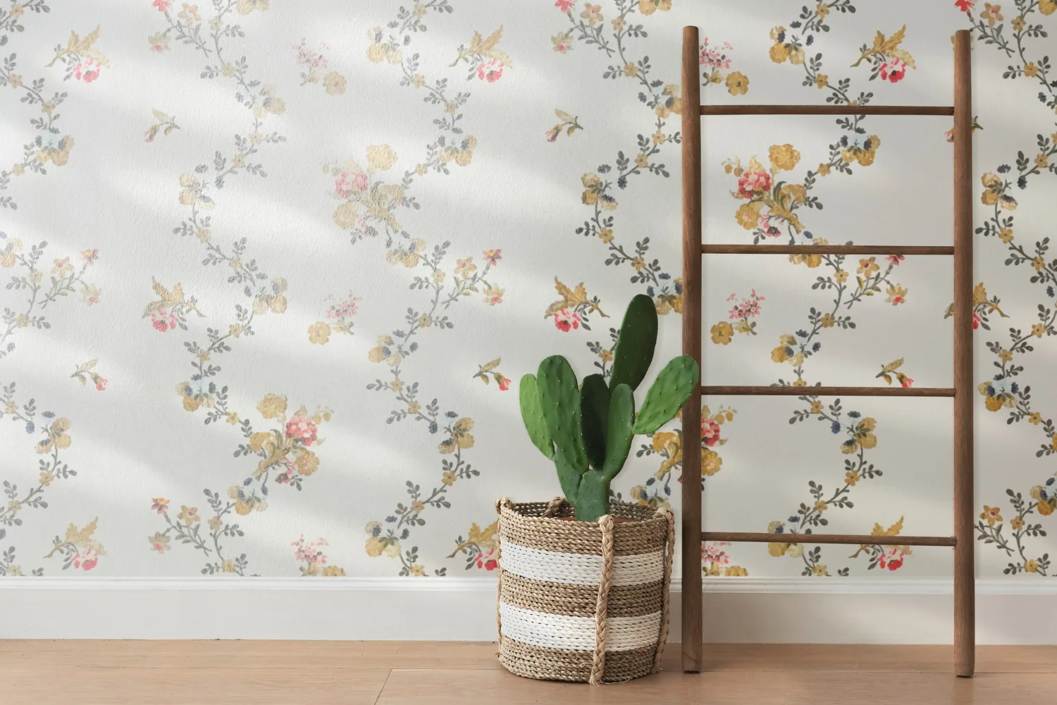 Floral wallpaper design installed by Cozy Wallcoverings